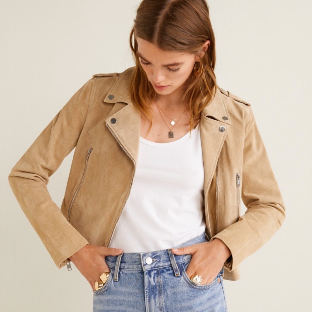 Mango Suede Biker Jacket